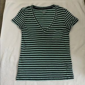 J. Crew 100% Linen Women’s Small Striped v neck